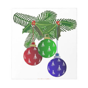 Colourful Christmas Tree Ornaments Notepad