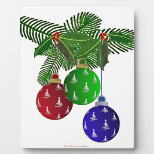 Colourful Christmas Tree Ornaments Plaque
