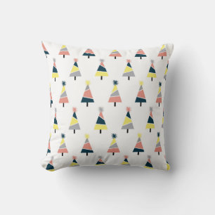 Colourful Christmas tree pattern Cushion