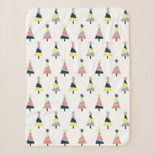 Colourful Christmas tree pattern Sherpa Blanket