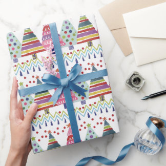 Colourful Christmas Tree Pattern Wrapping Paper