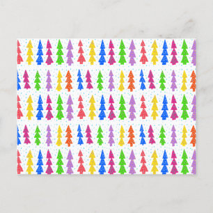 Colourful Christmas Tree Pop Art  Postcard