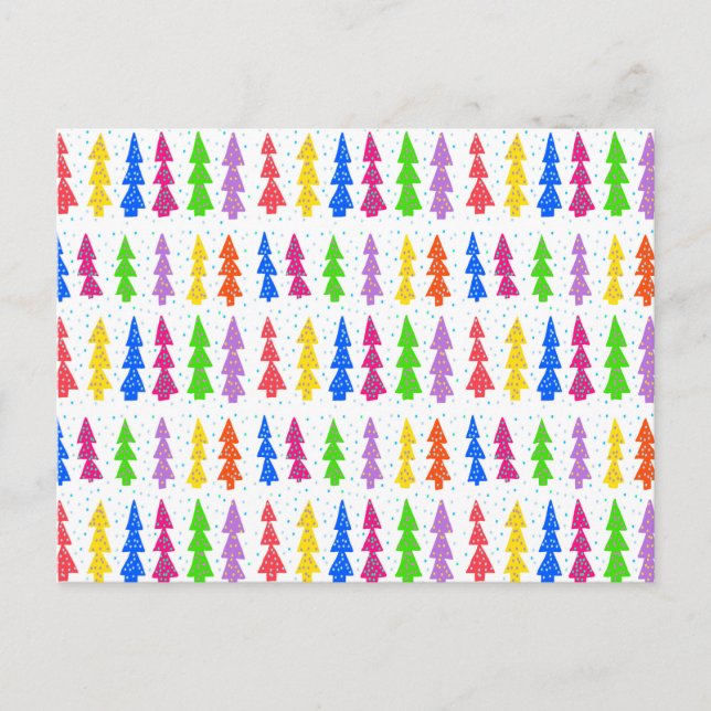 Colourful Christmas Tree Pop Art  Postcard (Front)