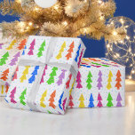 Colourful Christmas Tree Pop Art Wrapping Paper<br><div class="desc">Fun Christmas tree pattern in bright colours.</div>
