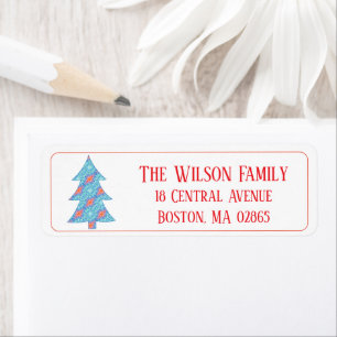 Colourful Christmas Tree Return Address Label