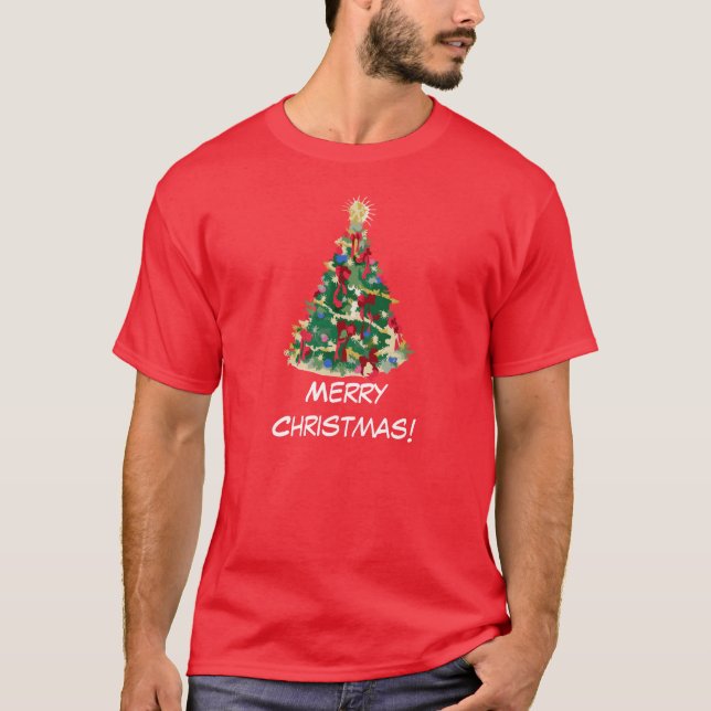 Colourful Christmas Tree: Vector Art: T-Shirt (Front)