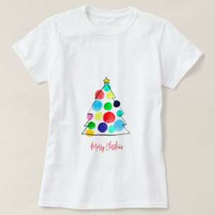 Colourful Christmas tree watercolor T-Shirt