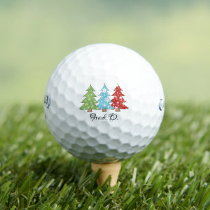 Colourful Christmas Trees Personalised Callaway Golf Balls