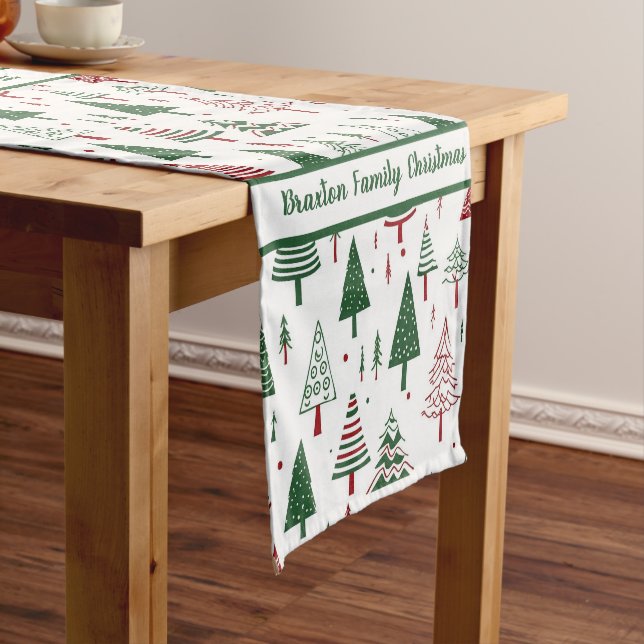 Colourful Christmas Trees Table Runner (In Situ)