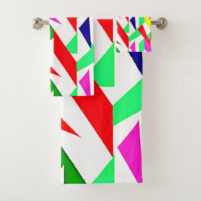 Colourful Chromatic Pattern Bath Towel Set (Insitu)
