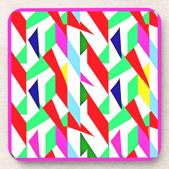 Colourful Chromatic Pattern Coaster (Front)