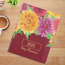 Colourful Chrysanthemum Watercolor Planner