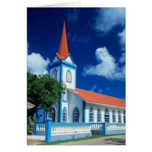 Colourful church on the island of Tahaa in the