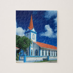 Colourful church on the island of Tahaa in the Jigsaw Puzzle