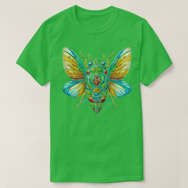 Colourful Cicada Insect Great Eastern Brood X Cica T-Shirt (Design Front)