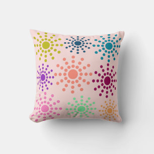 Colourful Cicles seamless pink pattern Throw Pillo Cushion