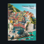 Colourful Cinque Terre, Italy - Customisable Photo Postcard<br><div class="desc">Send a piece of the Italian Riviera with this fully customisable Cinque Terre postcard. The front features a stunning photo of the iconic colourful villages perched on cliffs overlooking the Mediterranean, with 'Cinque Terre, Italy' text. On the back, add your personal greeting message, name, and return address for a truly...</div>