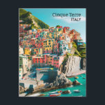 Colourful Cinque Terre, Italy - Customisable Photo Postcard<br><div class="desc">Send a piece of the Italian Riviera with this fully customisable Cinque Terre postcard. The front features a stunning photo of the iconic colourful villages perched on cliffs overlooking the Mediterranean, with 'Cinque Terre, Italy' text. On the back, add your personal greeting message, name, and return address for a truly...</div>