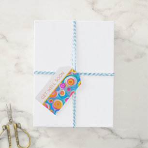 Colourful Circle Art GET WELL SOON Artist Fun Gift Tags