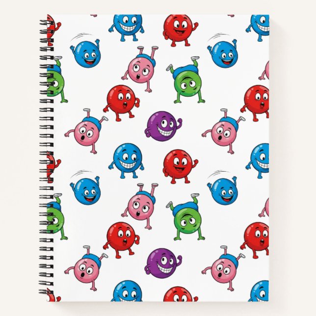 Colourful Circle Characters   Notebook (Front)