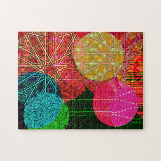 Colourful Circle Deconstruction Art Puzzle (Horizontal)