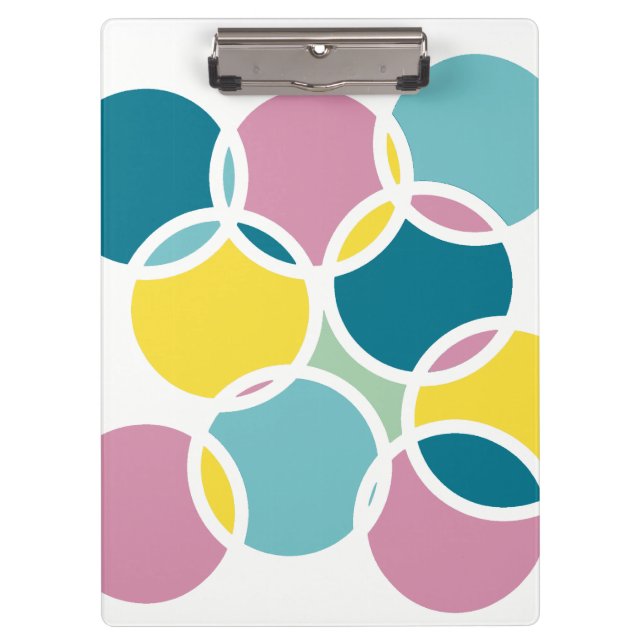 Colourful Circle Design – Fun Geometric Print Clipboard (Front)