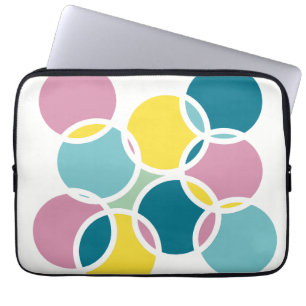 Colourful Circle Design – Fun Geometric Print Laptop Sleeve