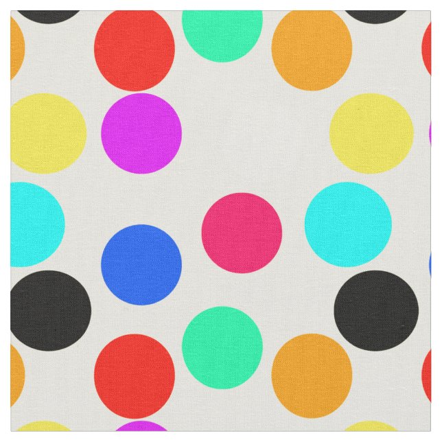 Colourful Circle Dots Fabric (Close Up)