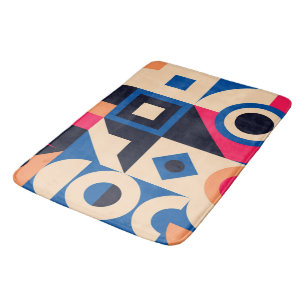 colourful circle geometric pattern bath mat