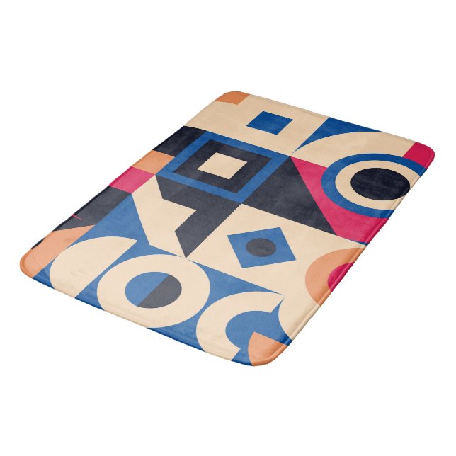 colourful circle geometric pattern bath mat (Angled)