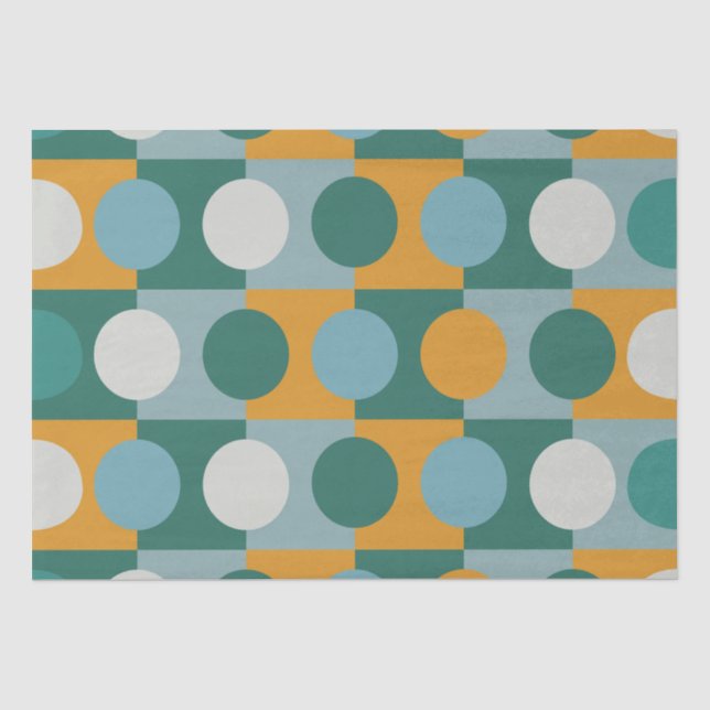 Colourful Circle Half Circle Geometric  Tissue Paper (Front)