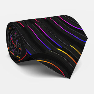Colourful Circle Line Art Geometric Abstract   Tie