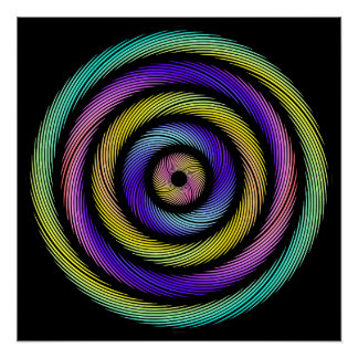 colourful circle of dashes poster