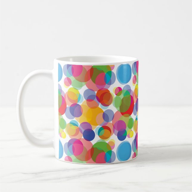 Colourful Circle Pattern Coffee Mug (Left)