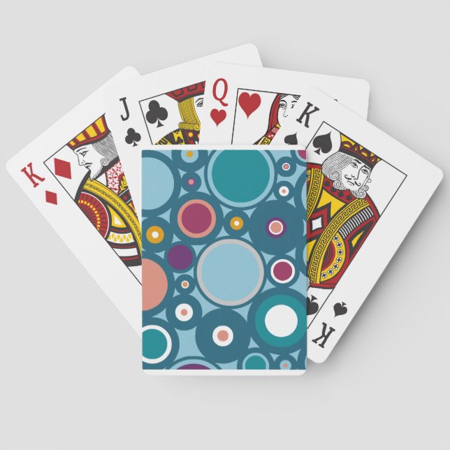Colourful Circle Pattern Playing Cards (Back)
