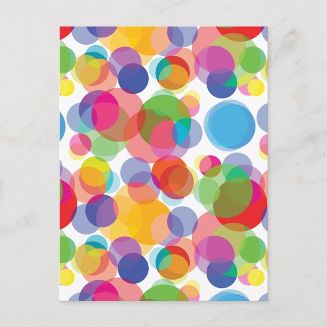 Colourful Circle Pattern Postcard (Front)