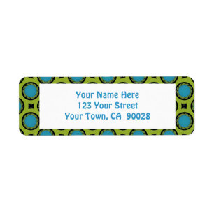 colourful circle pattern return address label