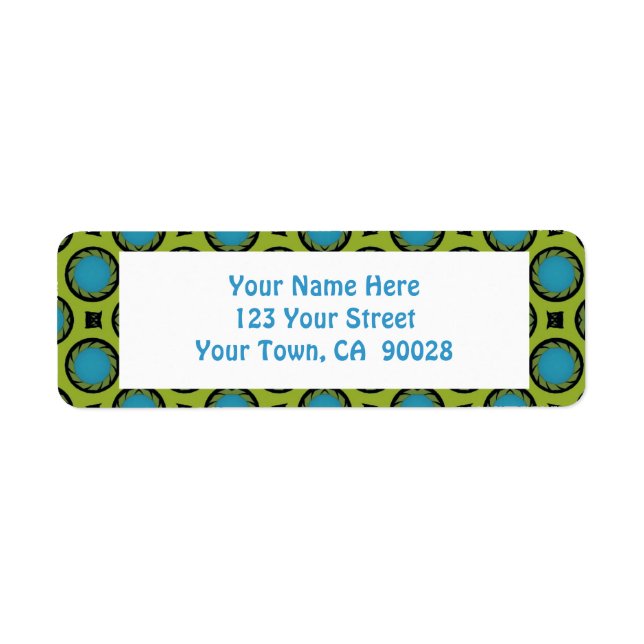 colourful circle pattern return address label (Front)