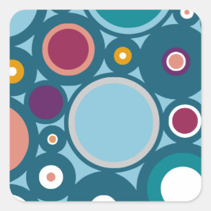 Colourful Circle Pattern Square Sticker
