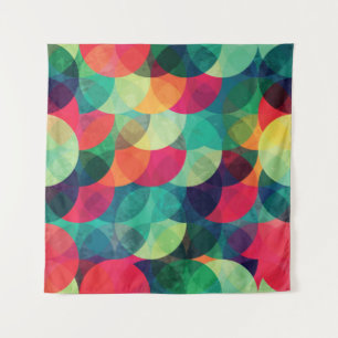 colourful circle seamless pattern with grunge effe tapestry