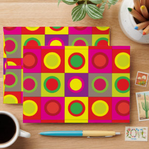 Colourful Circle Square Geometric Envelope