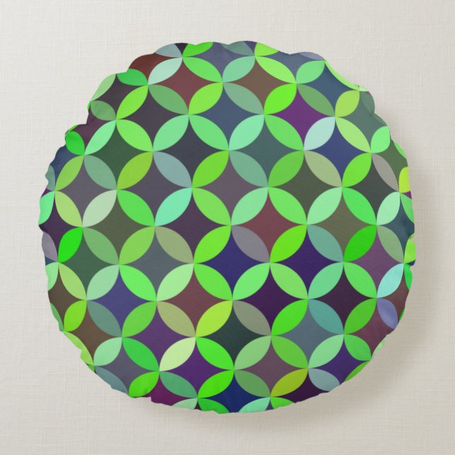 Colourful Circle Star Quilt Pattern  Round Cushion (Front)