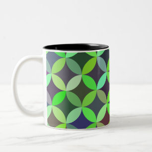 Colourful Circle Star Quilt Pattern  Two-Tone Coffee Mug