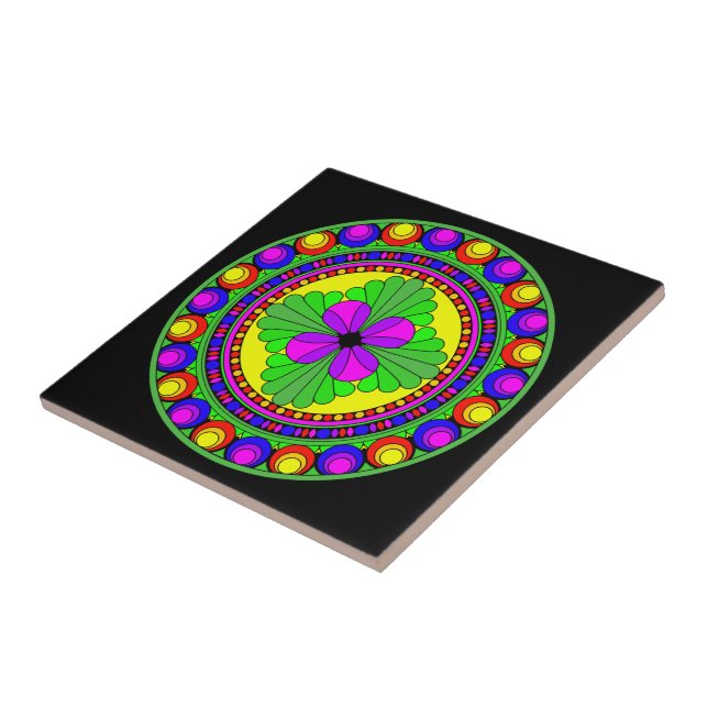 Colourful circle tile (Side)
