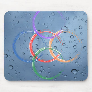 colourful circle with water drops mouse pad