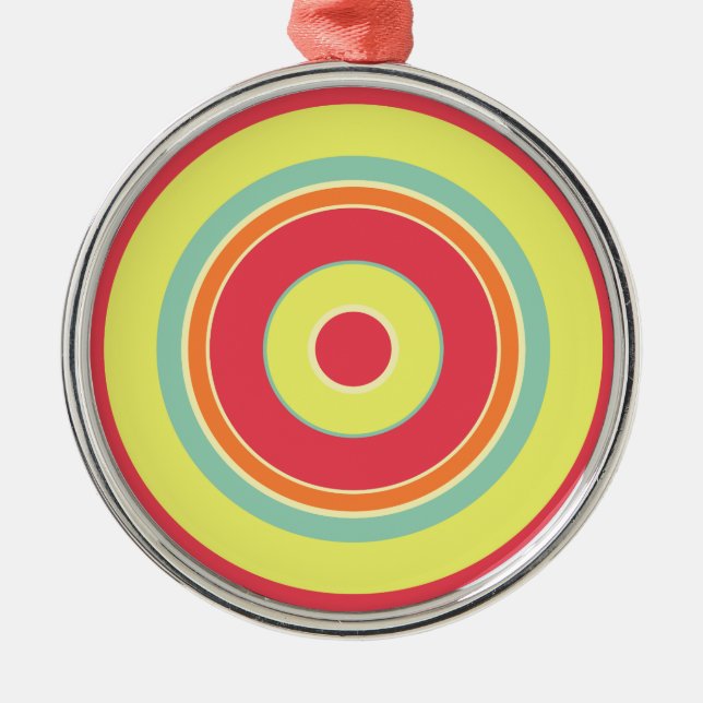 Colourful Circles 01 Metal Ornament (Front)