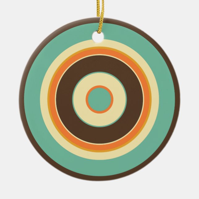 Colourful Circles 02 Ceramic Tree Decoration (Front)