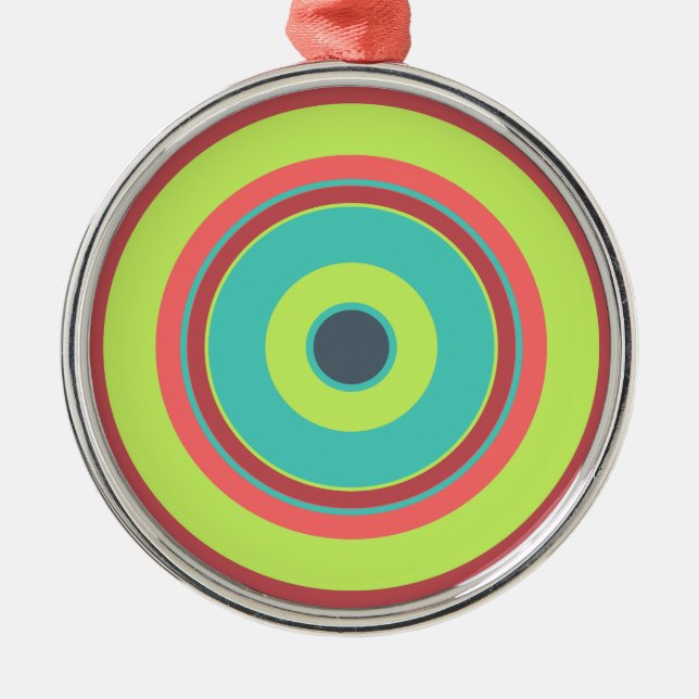 Colourful Circles 04 Metal Ornament (Front)