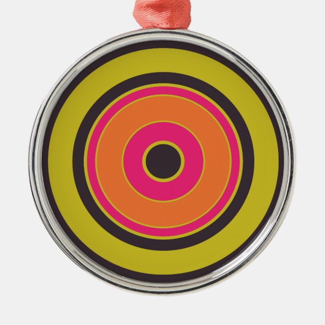 Colourful Circles 06 Metal Ornament (Front)