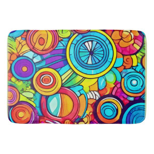 Colourful Circles Abstract Art Bath Mat
